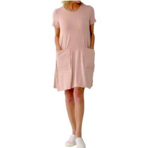 New Brian Bailey Pink A-line Pocket Mini Dress Size Large bin 4A
